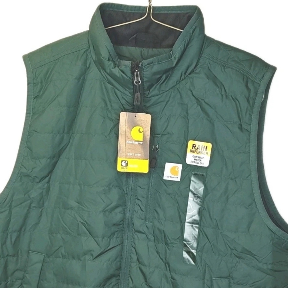 Carhartt Gilliam Rain Defender Vest Jacket Men 2X Green Full Zip Softshell Nwt